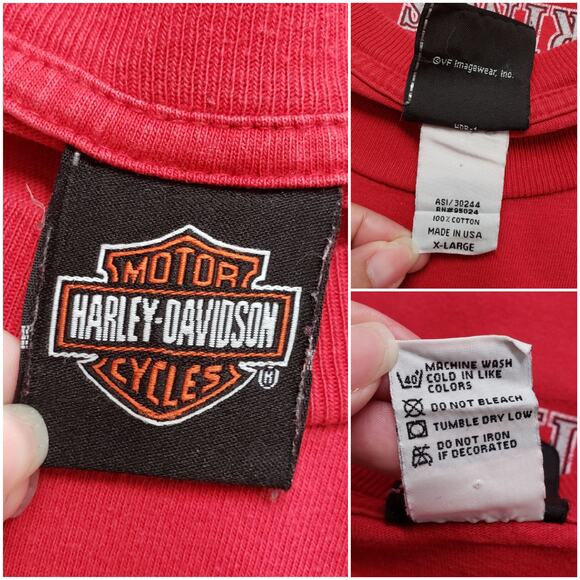 Harley Davidson T-Shirt Mens XL Red Sleeveless Muscle Shirt Cut Off Missouri USA - Picture 13 of 13